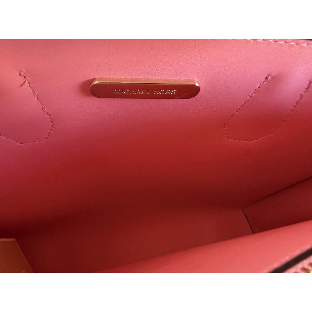 NWT Michael Kors Mercer Large Accordion Tote Pebbled Leather Grapefruit Pink - Picture 13 of 16